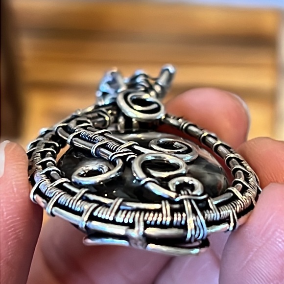 #260 Zebra 🦓 Jasper Silver Wire Wrapped Pendant NWOT - Picture 5 of 13